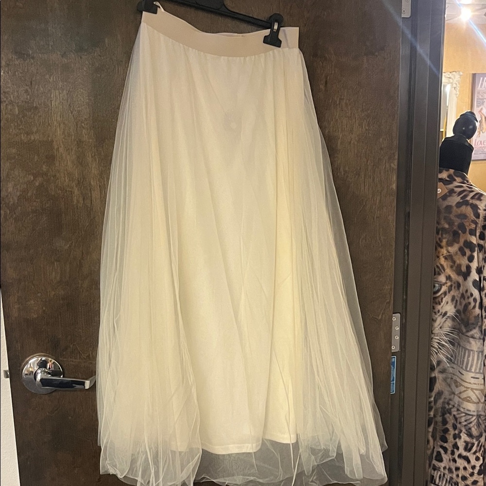 Elegant Cream Tulle Skirt
